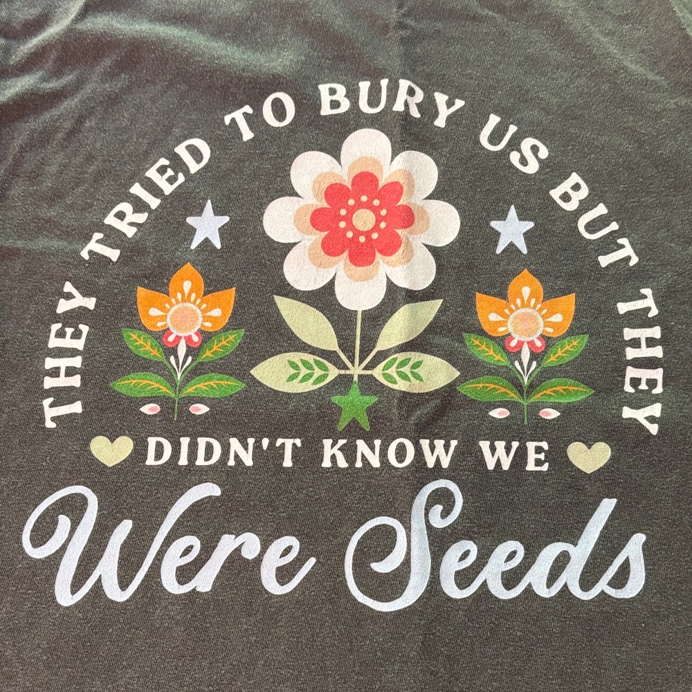 Women’s Floral Graphic Tee with Inspirational Quote